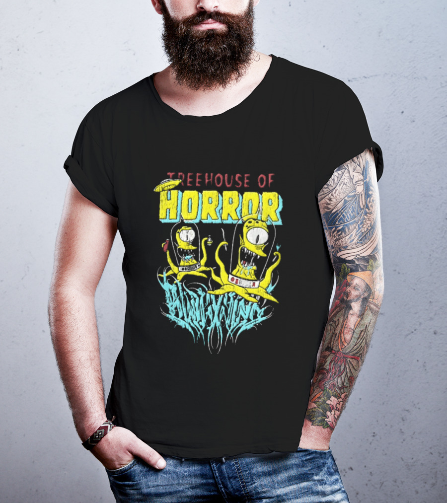 Treehouse Of Horror Kang Kodos Aliens Tentacles Distressed Cartoon T-Shirt