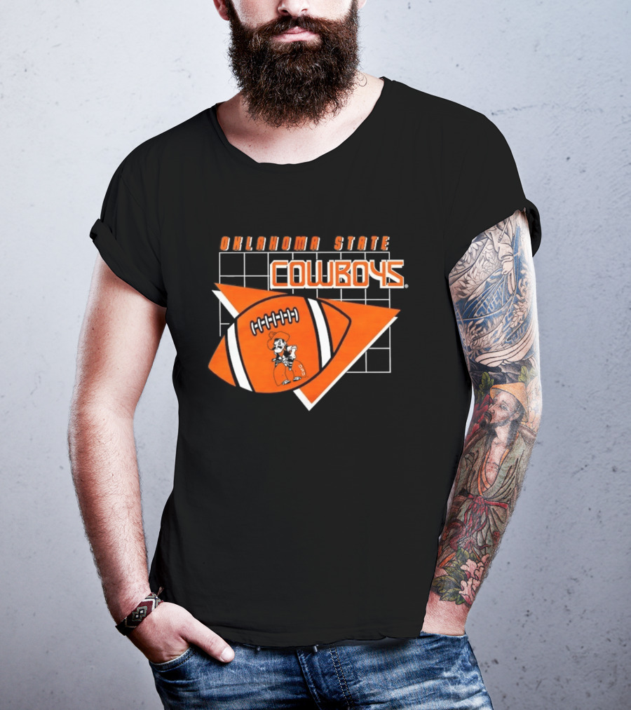 Oklahoma State Cowboys Football Team Emblem With Football T-Shirt
