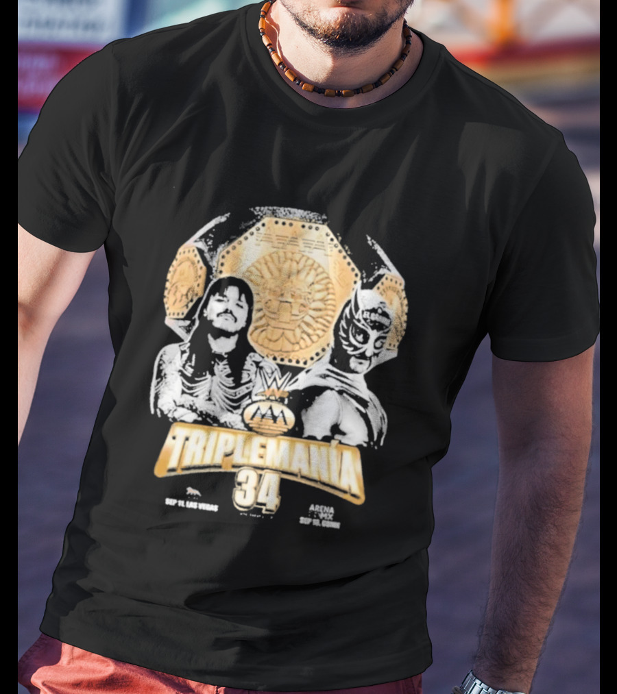 Triplemania 34 Lucha Libre Worldwide Event 2023 Featuring Skeleton And Luchador Mask T-Shirt