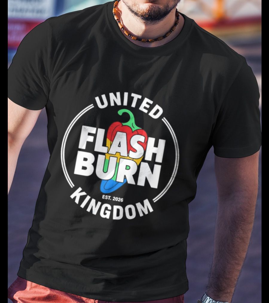United Flash Burn Kingdom Est 2026 Chili Pepper T-Shirt