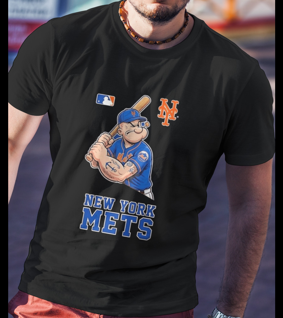 Popeye New York Mets MLB Baseball Battling Mets T-Shirt