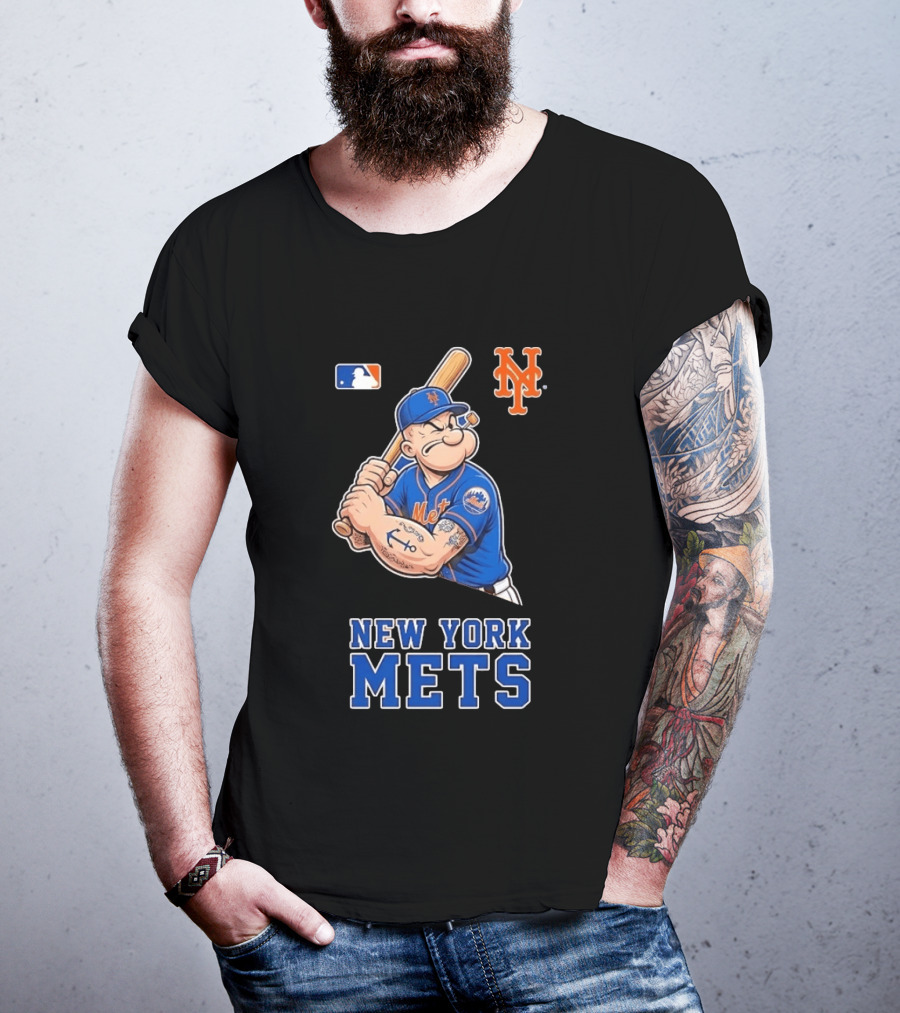 Popeye New York Mets MLB Baseball Battling Mets T-Shirt