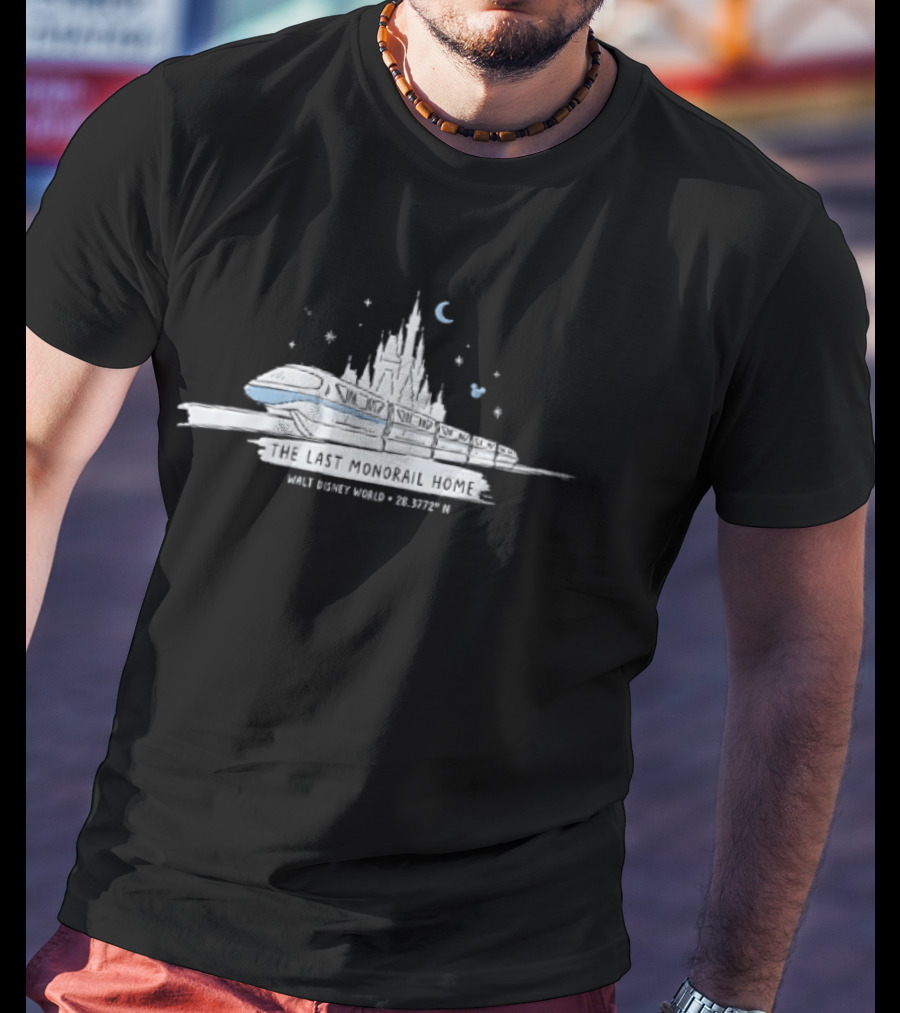 Walt Disney World Monorail Cinderella Castle The Last Monorail Home Magic Kingdom 25th Anniversary T-Shirt
