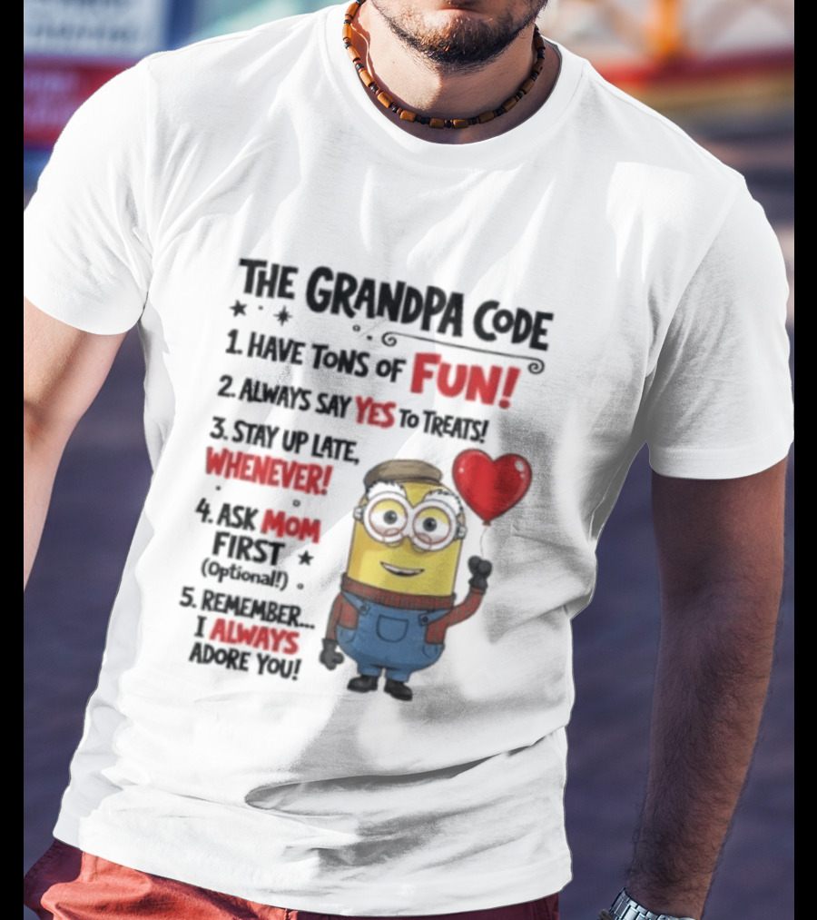 The Grandpa Code Minion Fun Rules Grandfather T-Shirt