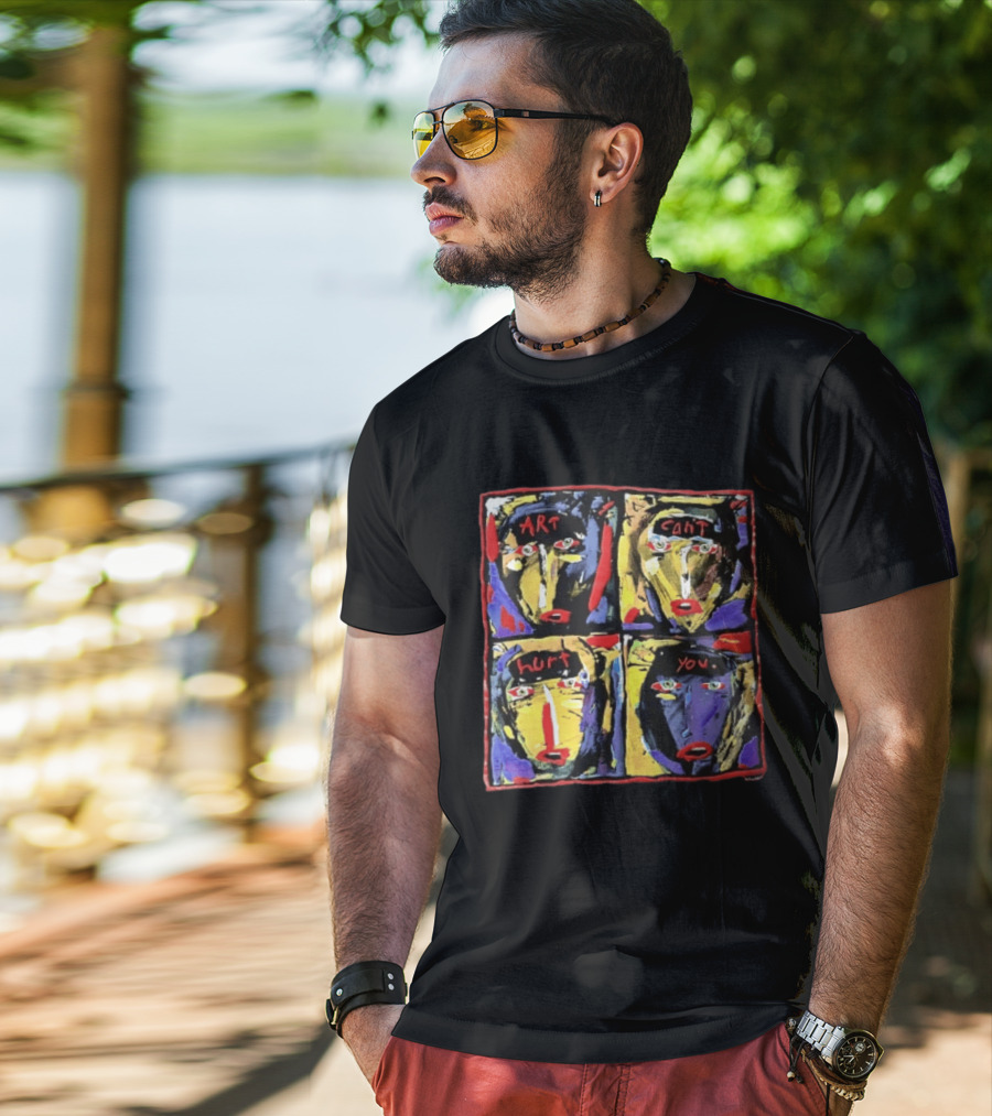 Art Can't Hurt You Faces Expressionist Multi Panel T-Shirt