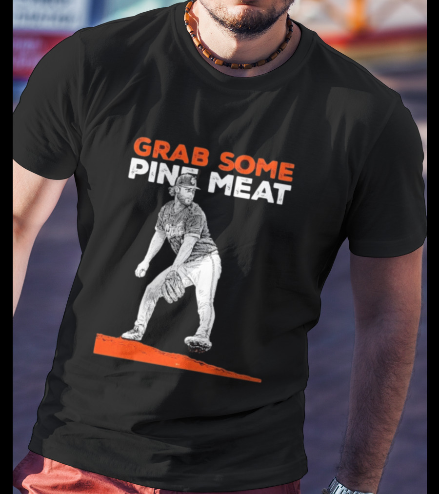 Grab Some Pine Meat SF Giants Mike Krukow Pitching T-Shirt