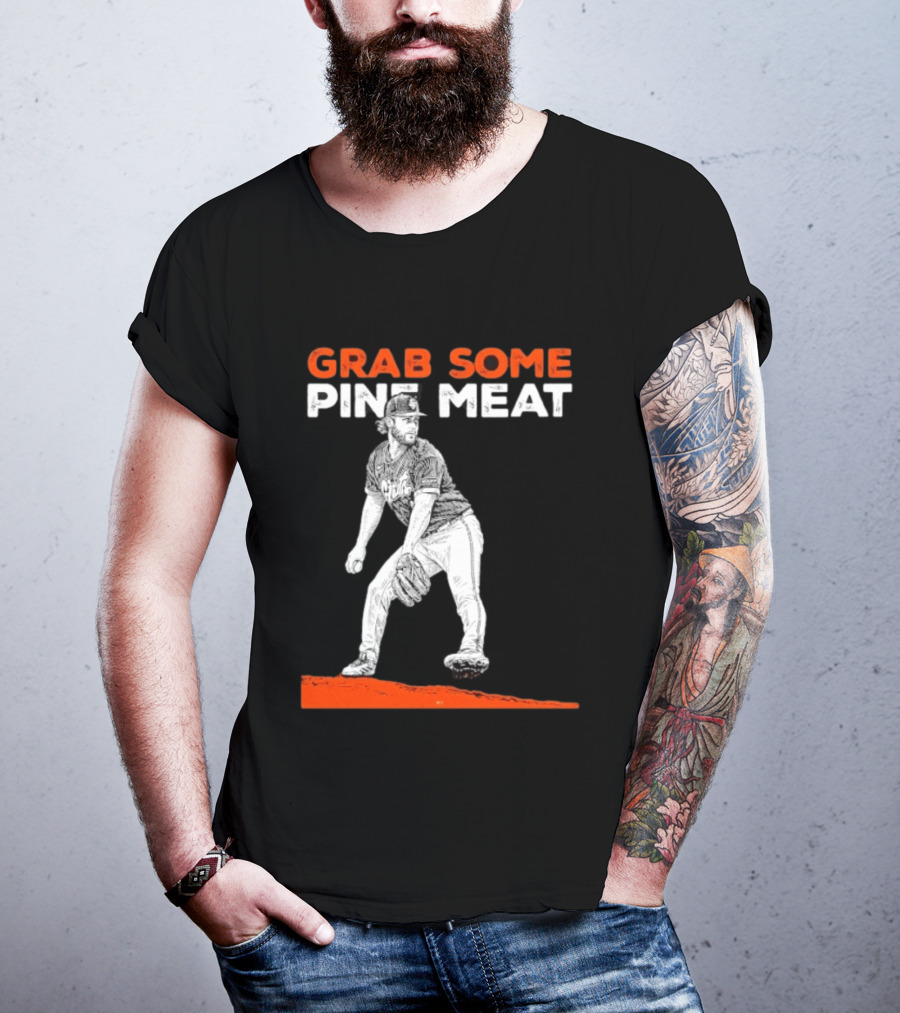 Grab Some Pine Meat SF Giants Mike Krukow Pitching T-Shirt