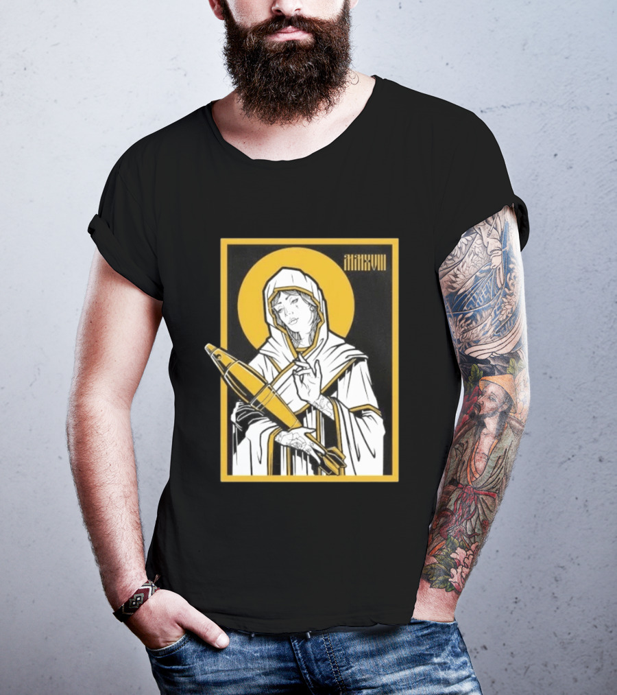 Mortar Mary MMXVIII Religious Iconography Halo And Missile T-Shirt