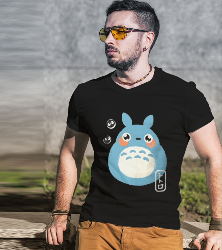 Totoro My Neighbor Totoro Blue Totoro With Soot Sprites T-Shirt