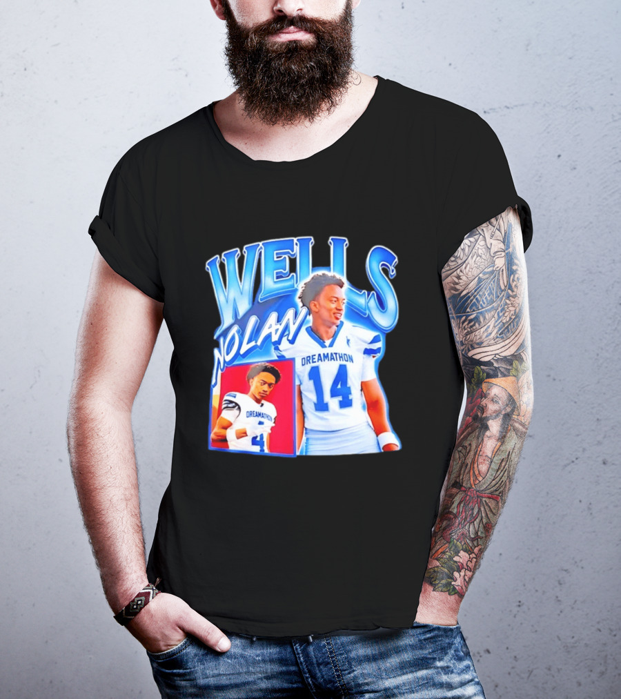 Nolan Wells Dreamathon 14 Blue Football Athletic T-Shirt