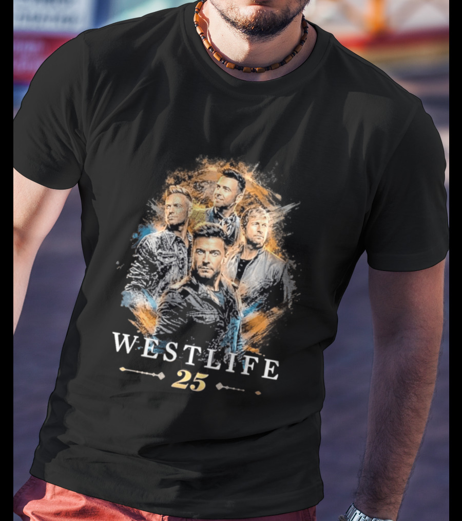 Westlife 25th Anniversary Tour 2026 Band Member Collage T-Shirt