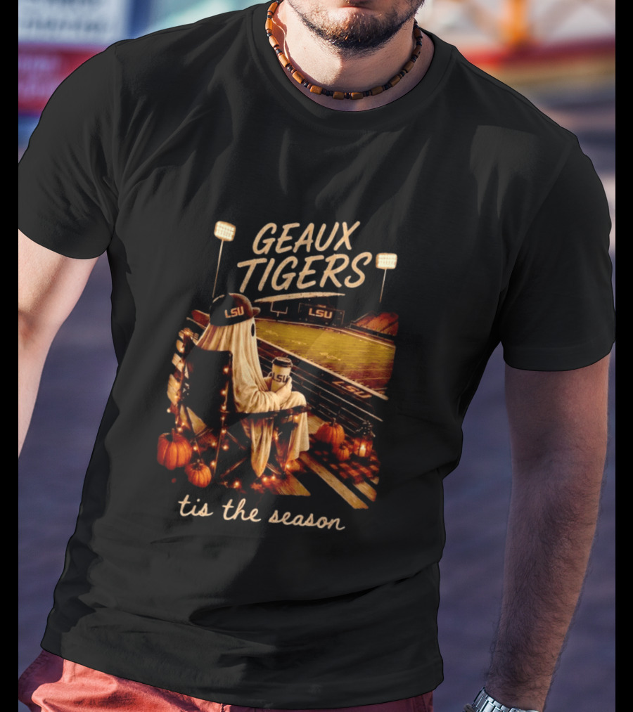 Geaux Tigers LSU Ghost Football 'Tis The Season T-Shirt