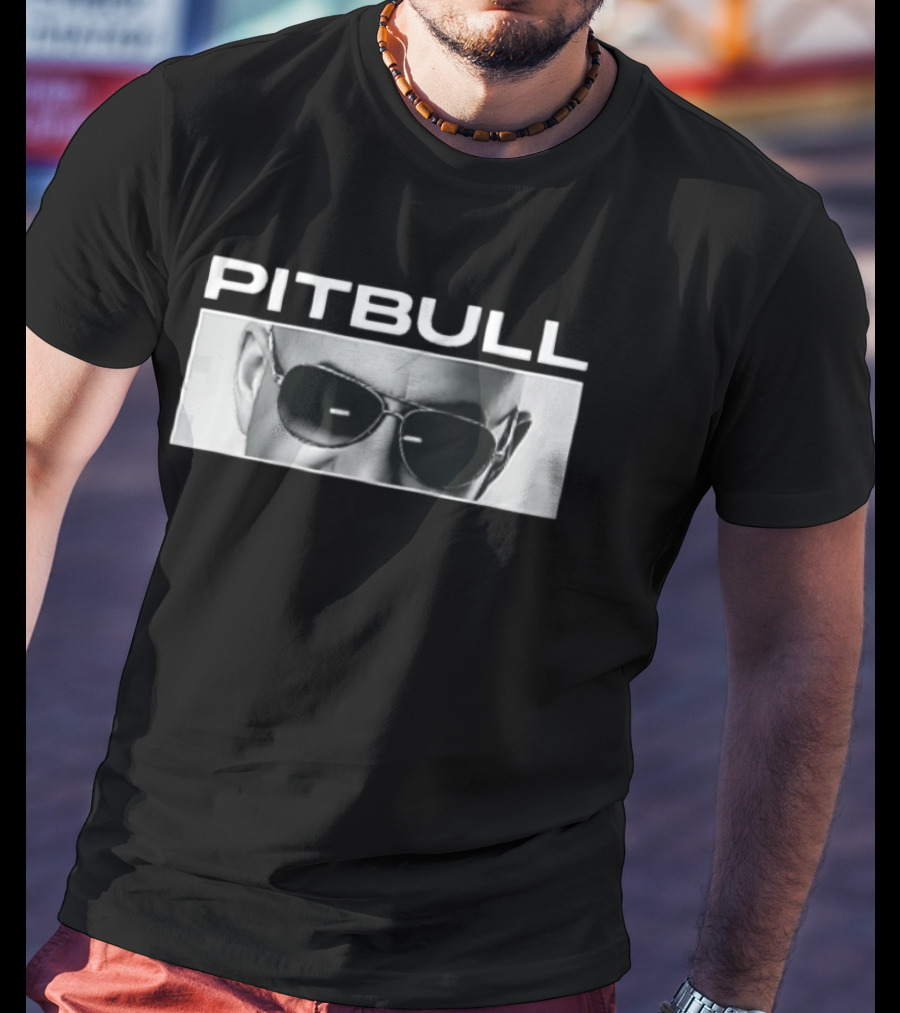 Pitbull Monochrome Aviator Sunglasses Close Up T-Shirt