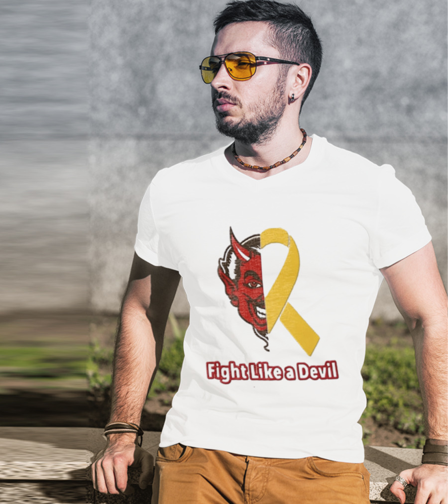 Fight Like A Devil EndChildhoodCancer Awareness Duke Blue Devils T-Shirt