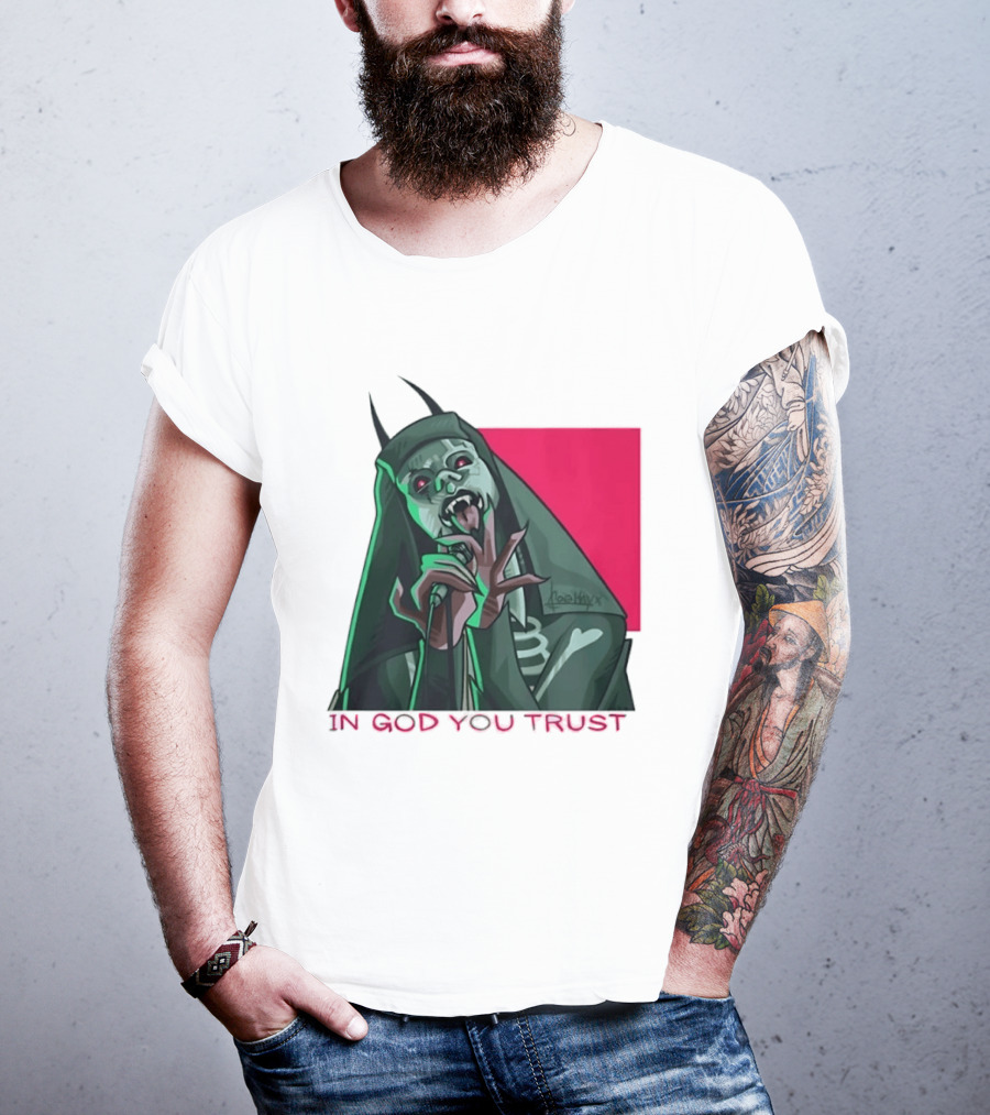 In God You Trust Demon Vocalist Metal Horror T-Shirt