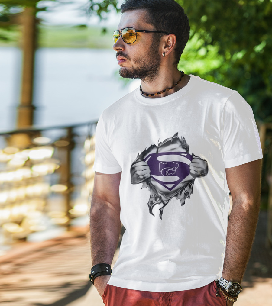 Kansas State Wildcats Superman Emblem K State Cats Fans T-Shirt
