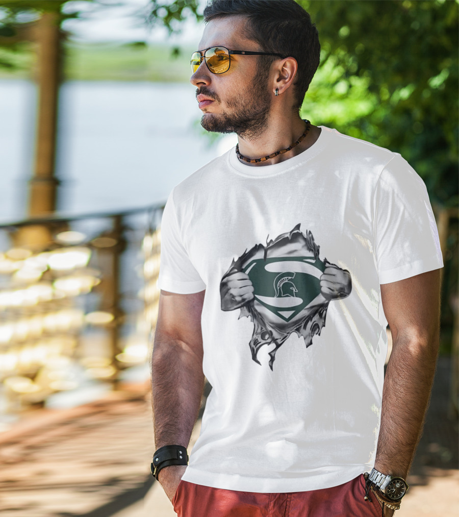 Michigan State Spartans Superman Logo NCAA Fan T-Shirt
