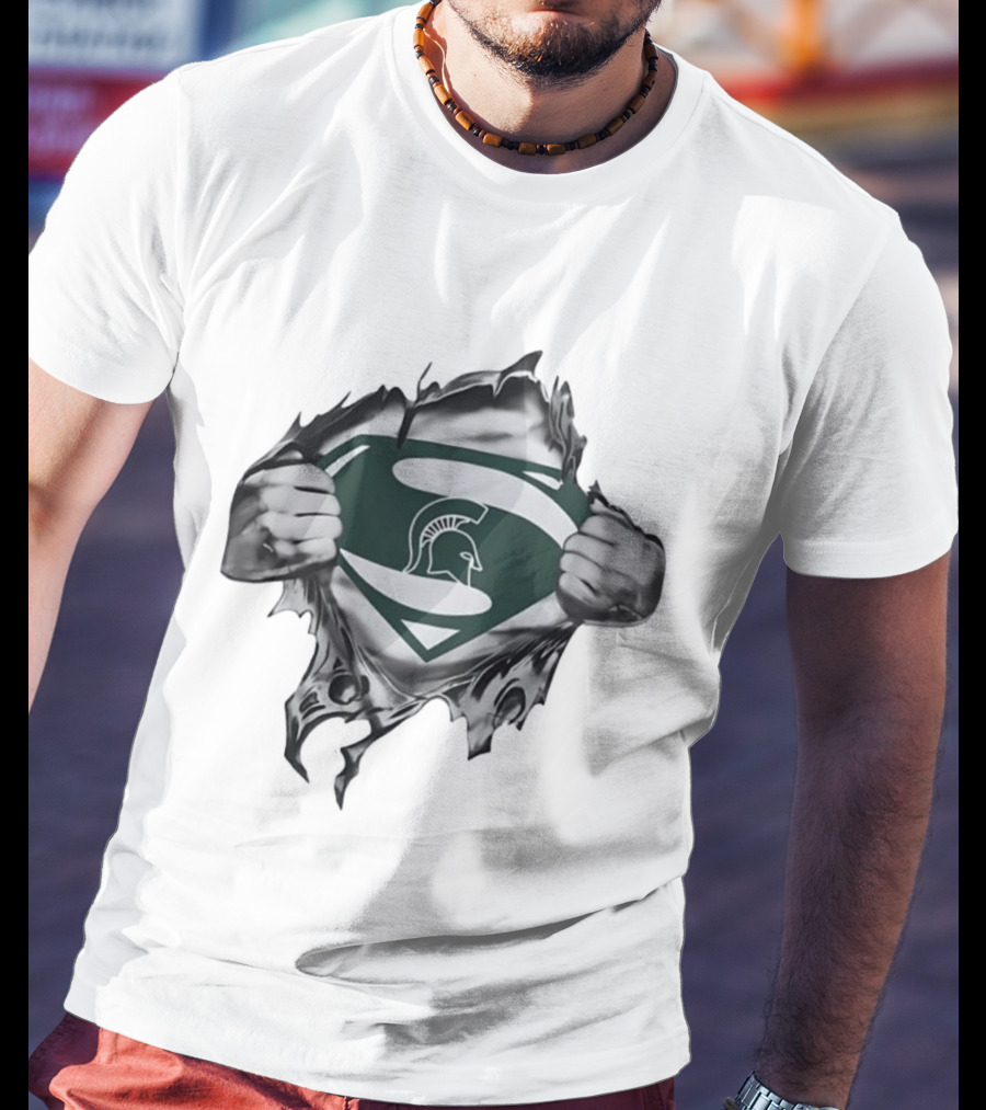 Michigan State Spartans Superman Logo NCAA Fan T-Shirt