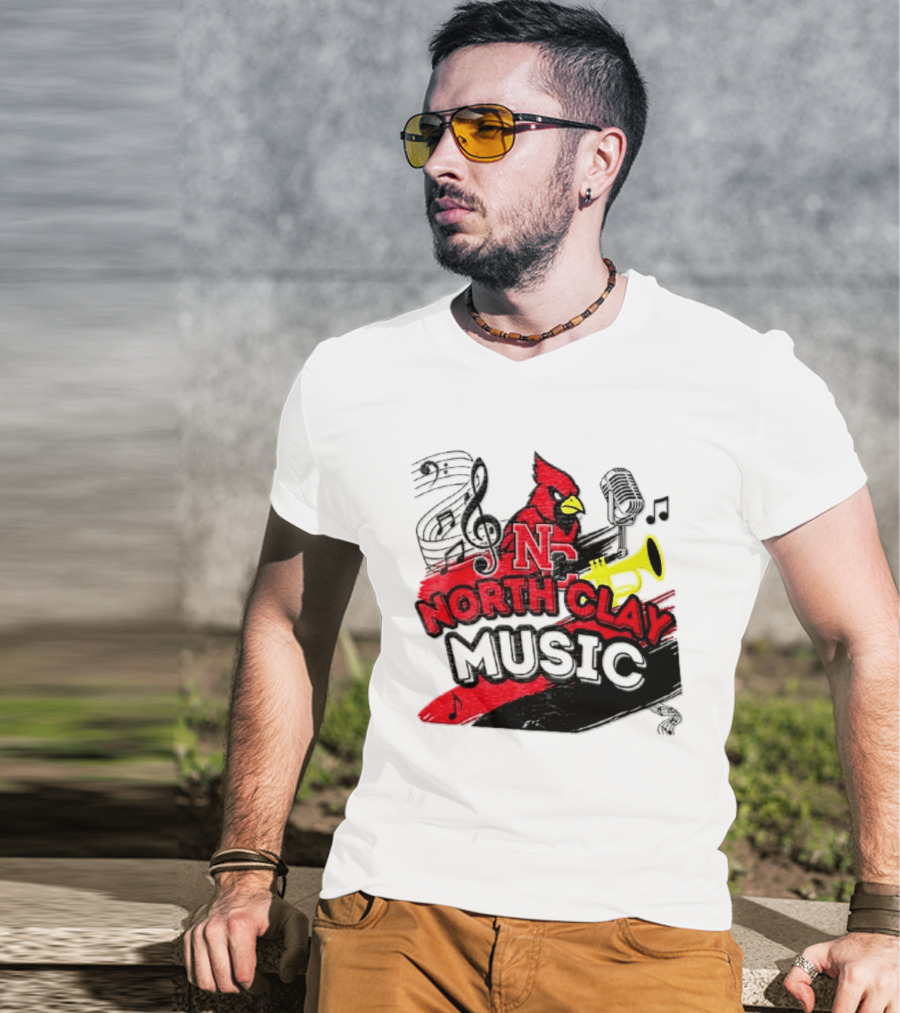 North Clay Cardinals Music Band Instrumental Ensemble T-Shirt