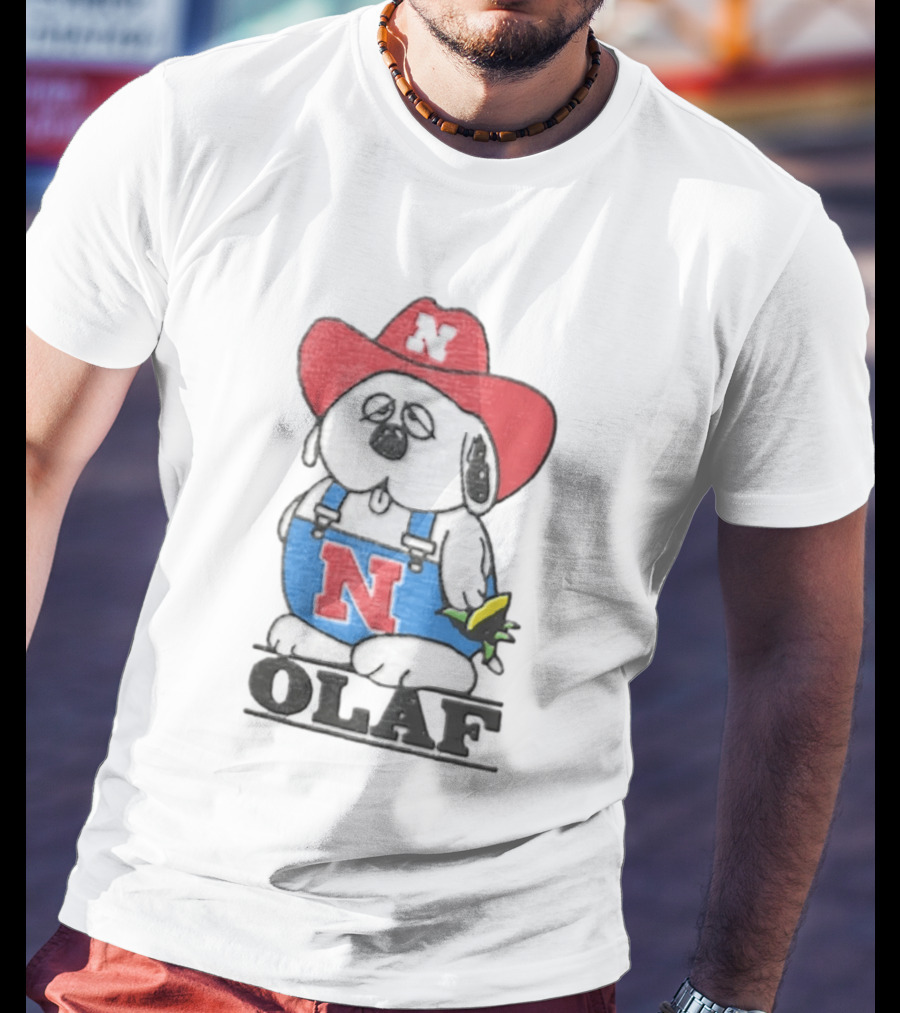 Olaf Nebraska Cornhuskers N Logo Cowboy Hat Cartoon T-Shirt