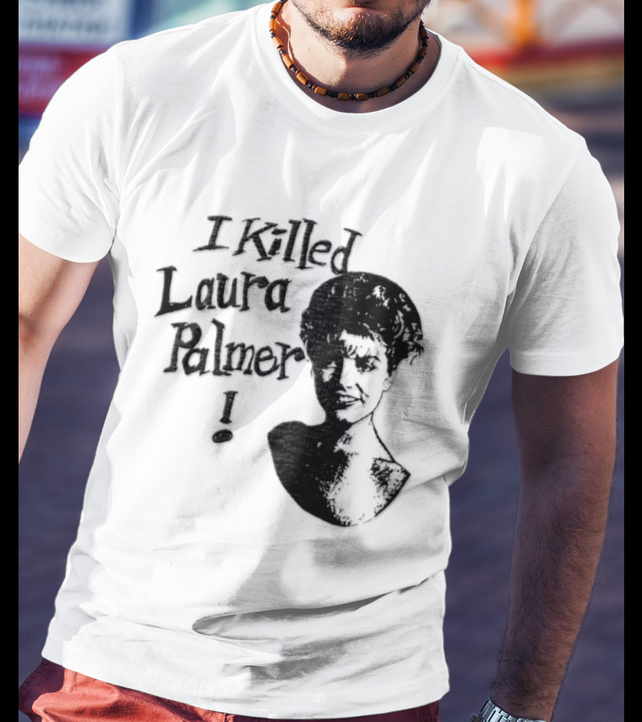 I Killed Laura Palmer Sheryl Lee High Contrast Bust Monochrome Stencil T-Shirt