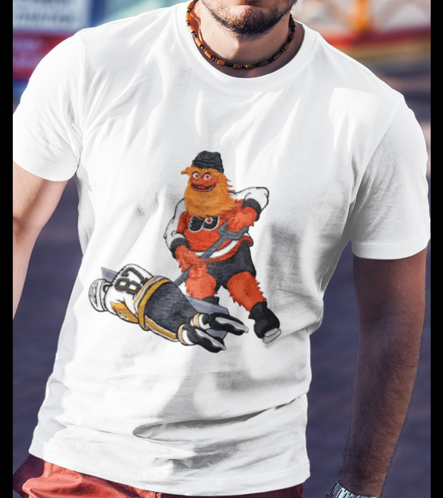 Sidney Crosby Philadelphia Flyers Gritty NHL Pittsburgh Penguins Hockey T-Shirt