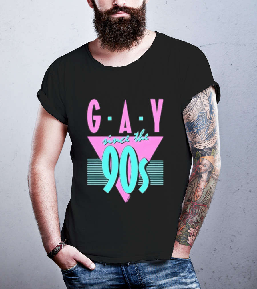 GAY Since The 90s Pink Triangle Retro Pride T-Shirt