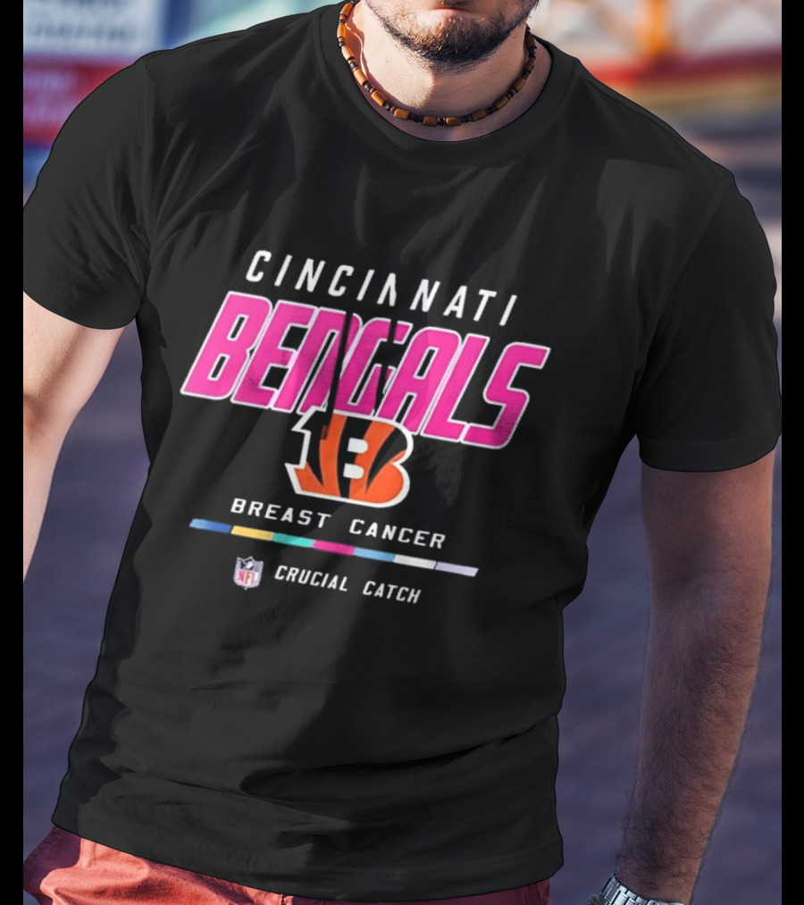 Cincinnati Bengals NFL Crucial Catch Breast Cancer Awareness Pink T-Shirt