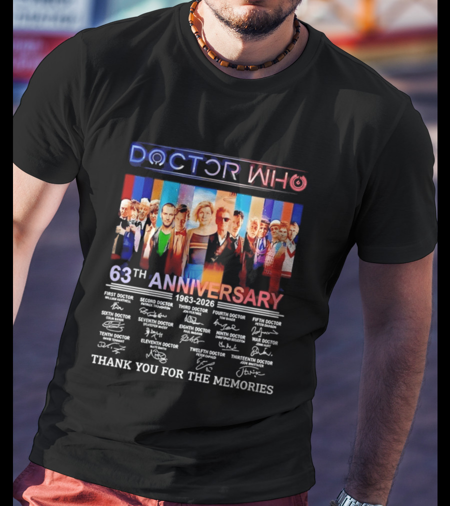 Doctor Who 63rd Anniversary 1963 2026 Thank You For The Memories T-Shirt