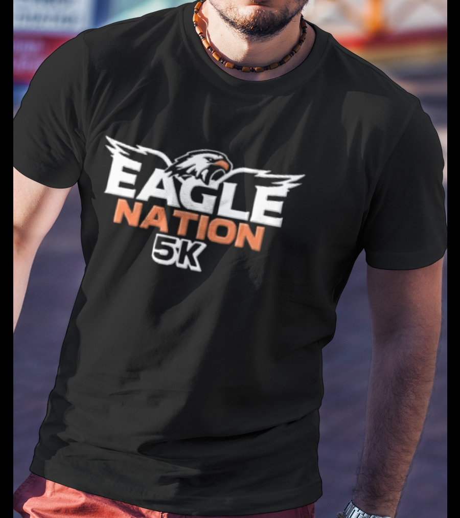 Eagle Nation 5k Screeching Feathered Bird Head Wings Spread T-Shirt