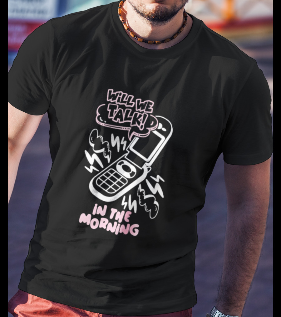 Will We Talk In The Morning Flip Phone Y2K Retro Pink Aesthetic T-Shirt