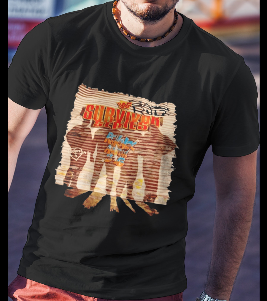 WWF Survivor Series Revenge Austin 3 16 Silhouette Vintage WWE 90s T-Shirt