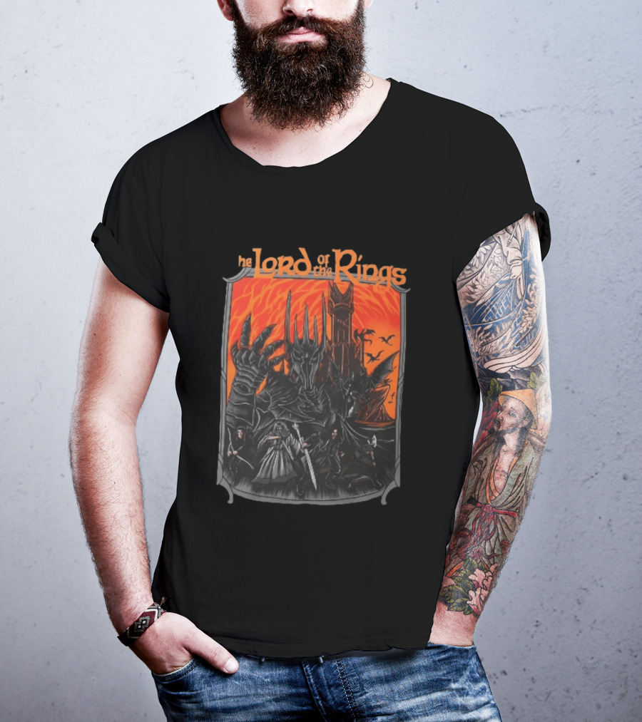 The Lord Of The Rings Sauron Aragorn Legolas Gandalf Gimli Fellowship Movie T-Shirt