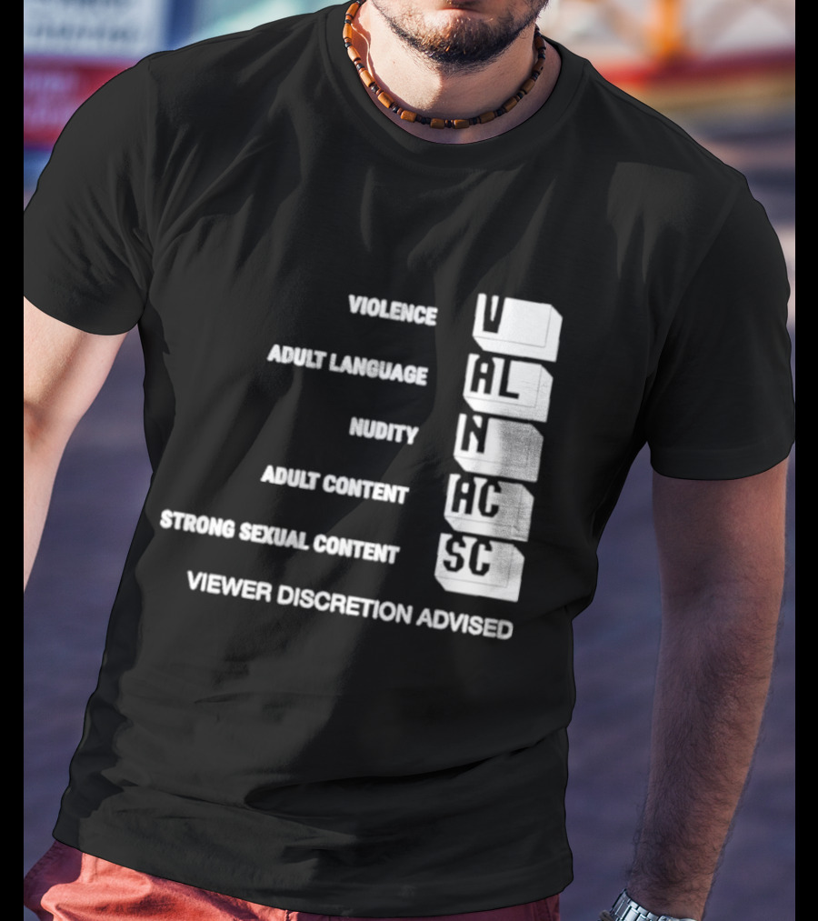 Viewer Discretion Advised Violence Adult Language Nudity Sexual Content T-Shirt