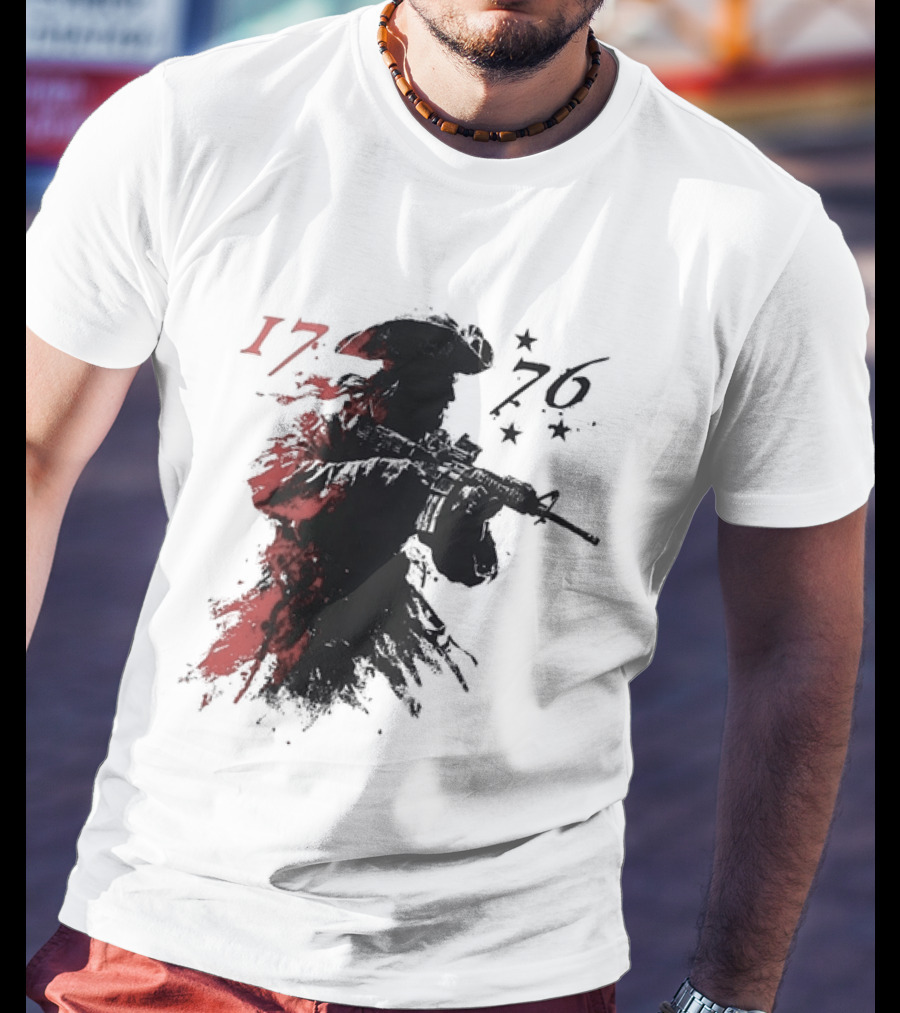 American Patriot With Rifle Patriotic1776 T-Shirt