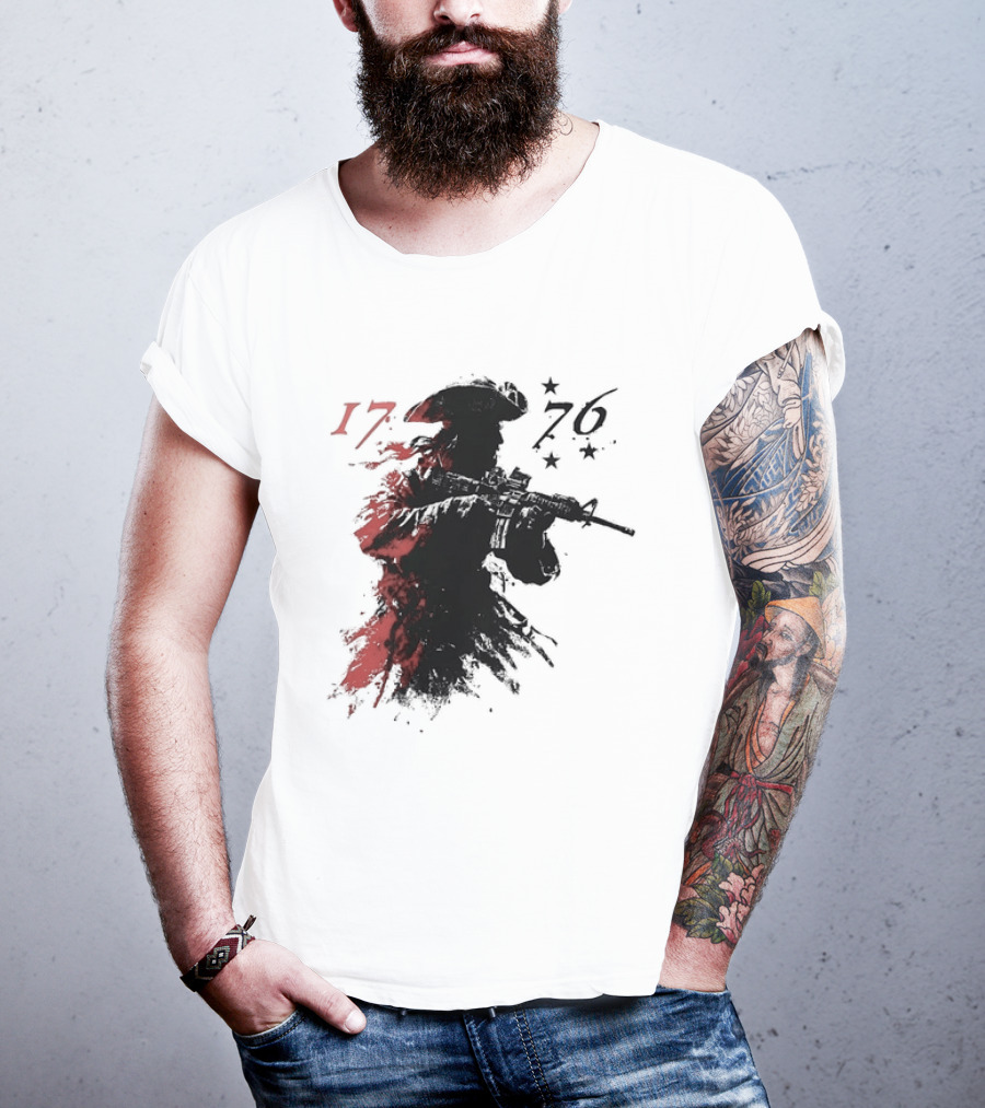 American Patriot With Rifle Patriotic1776 T-Shirt