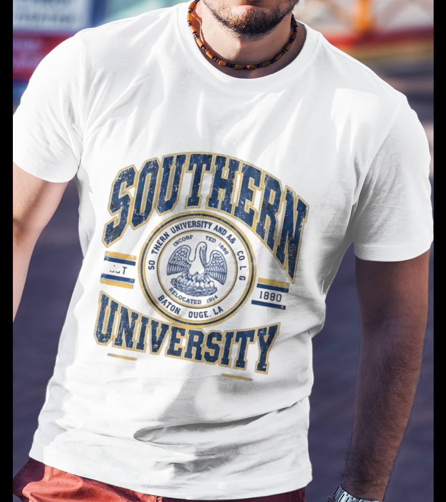 Distressed Southern University A&M Baton Rouge 1880 Pelican Seal T-Shirt