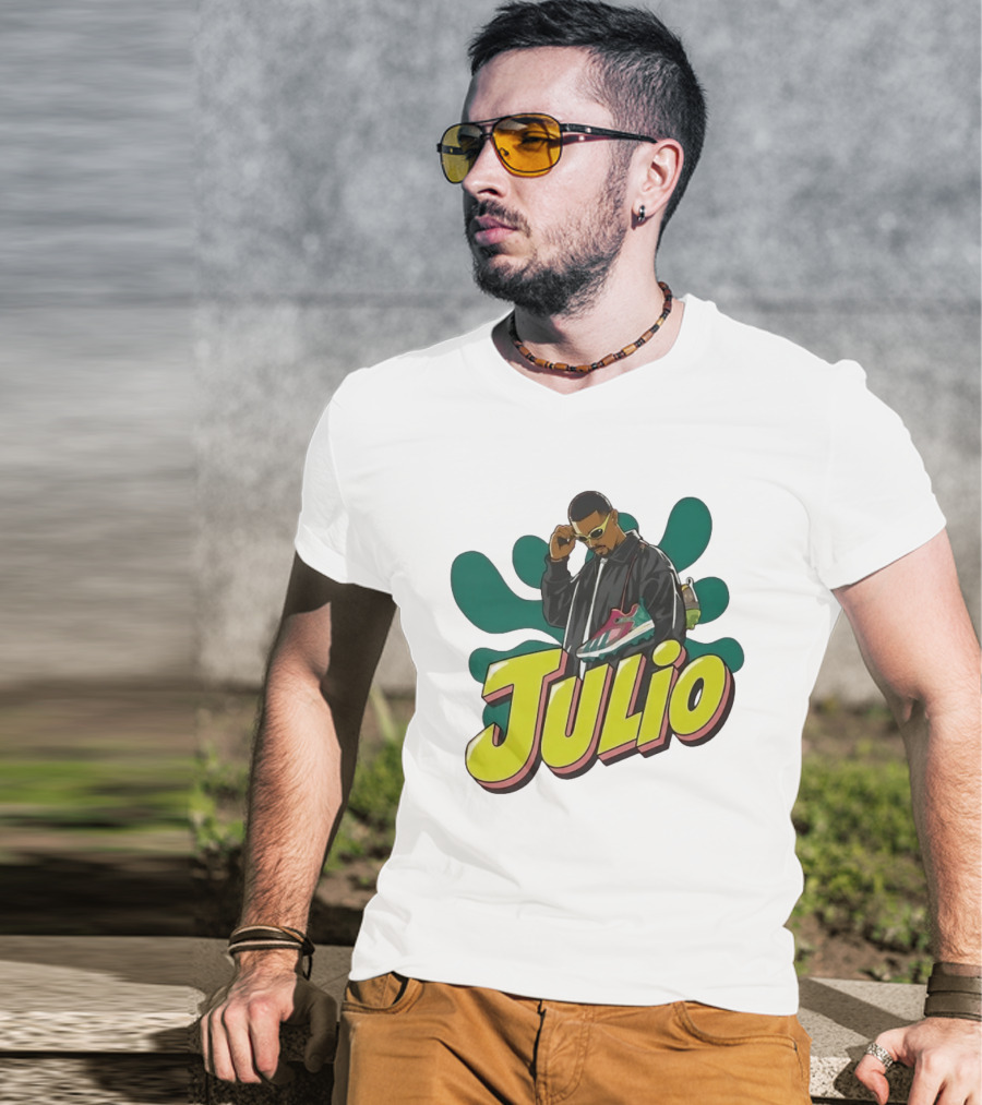 Julio Cool Streetwear Style With Trendy Sneakers T-Shirt