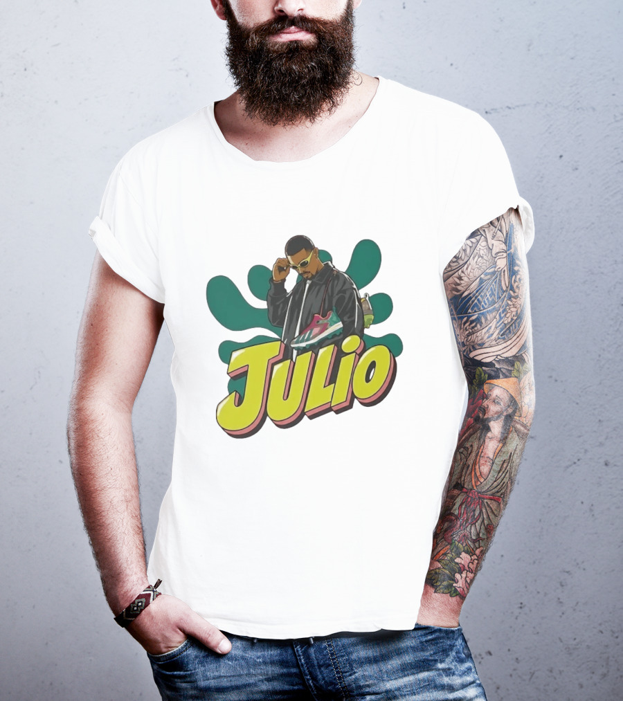 Julio Cool Streetwear Style With Trendy Sneakers T-Shirt