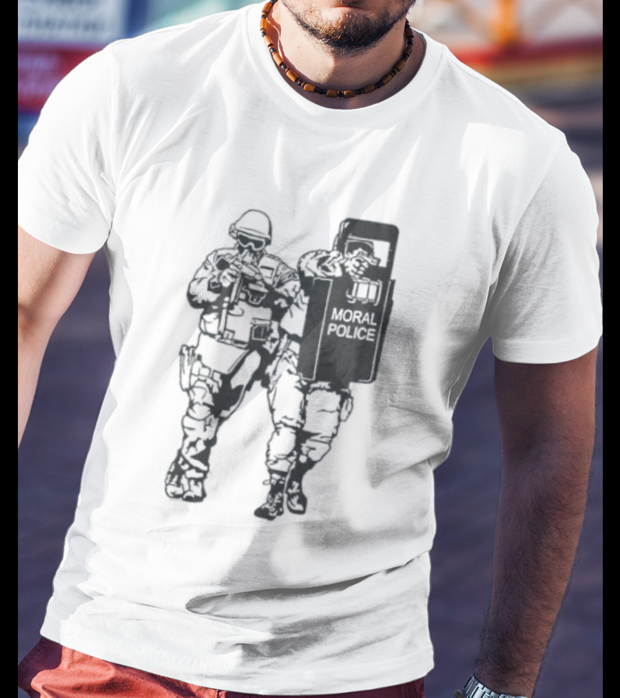 Moral Police Tactical Squad Satire Riot Gear Pose T-Shirt