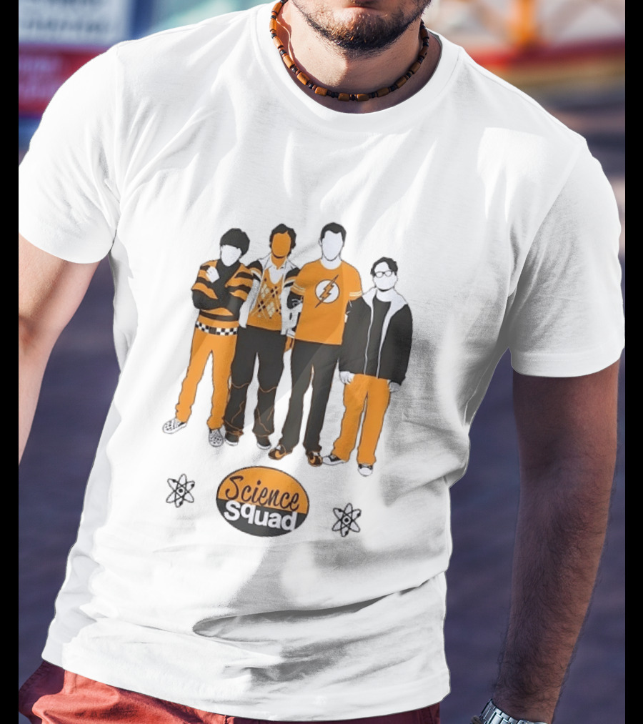 Science Squad The Big Bang Theory Cast Sheldon Cooper Lightning Bolt T-Shirt