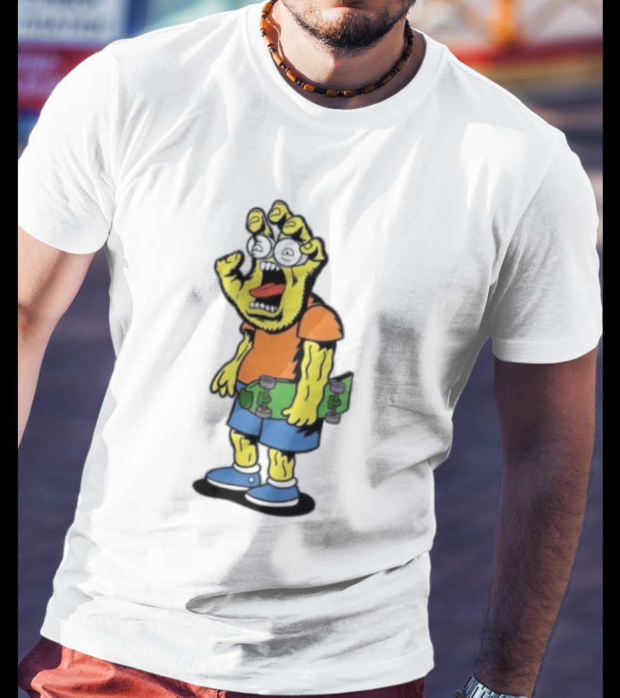 Screaming Hans The Simpsons Bootleg Character With Skateboard T-Shirt