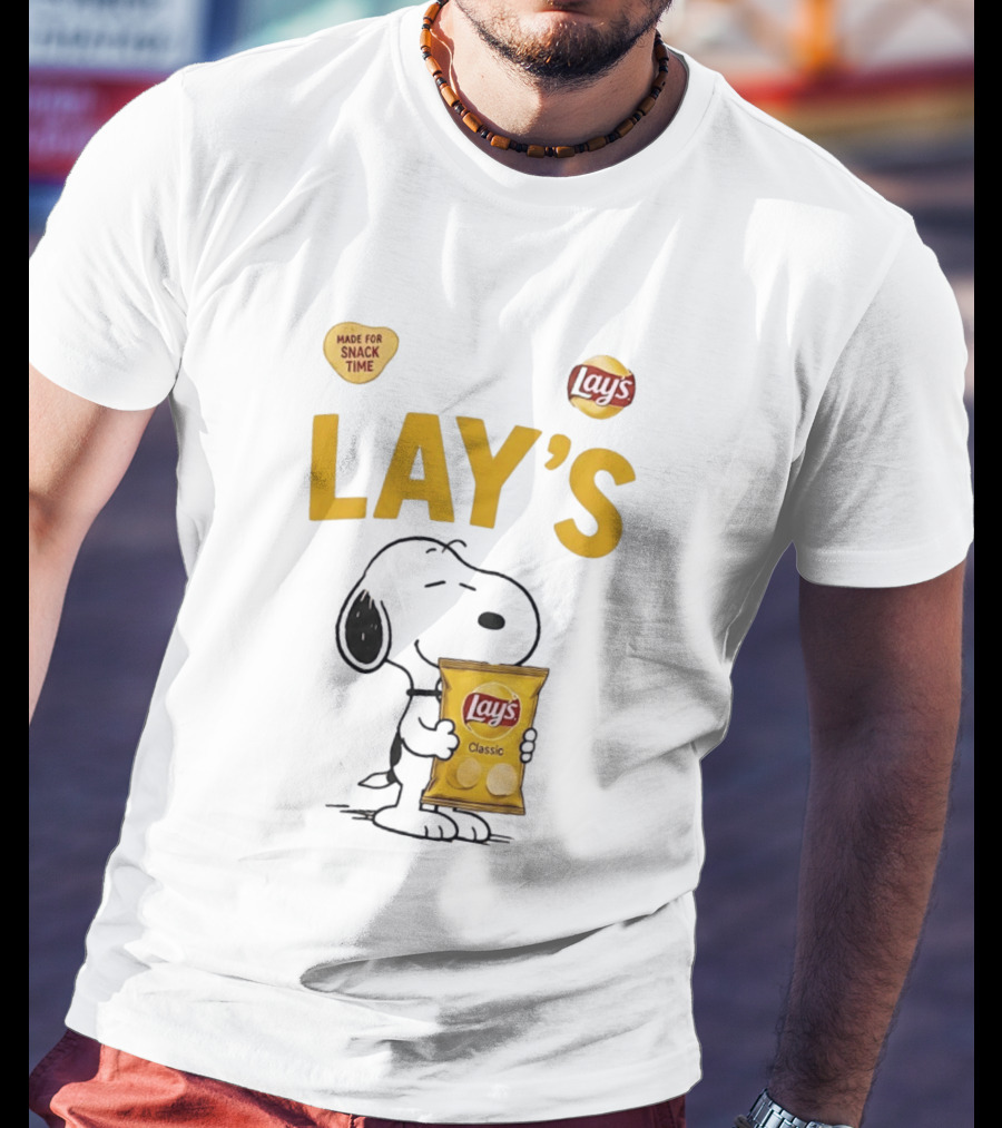 Snoopy Lay's Classic Made For Snack Time Peanuts T-Shirt