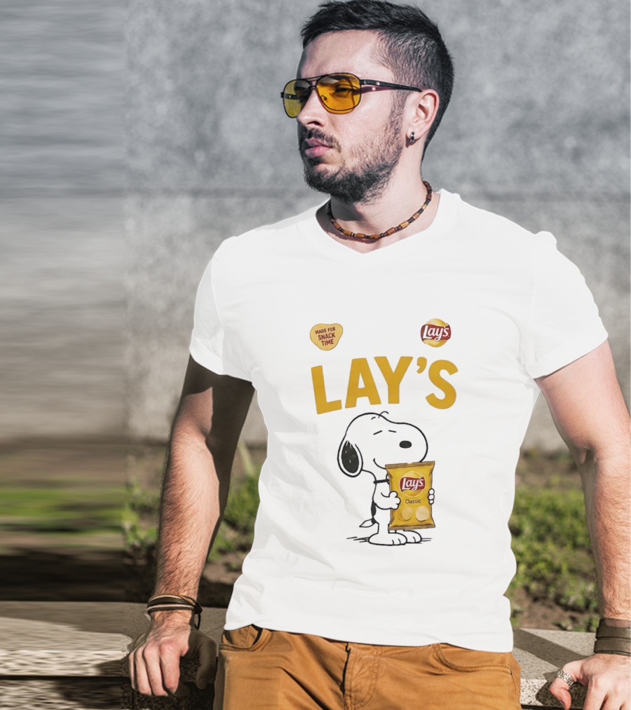 Snoopy Lay's Classic Made For Snack Time Peanuts T-Shirt
