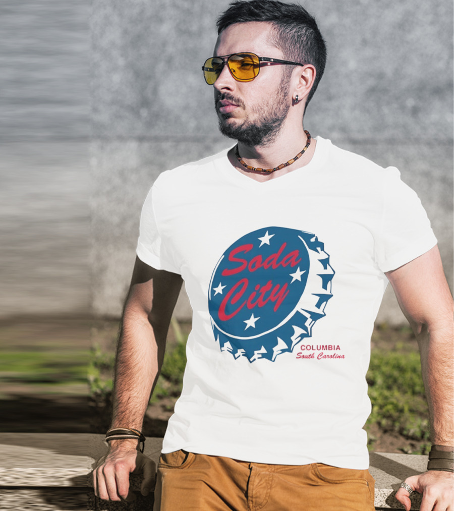 Soda City Columbia South Carolina Bottle Cap Stars T-Shirt