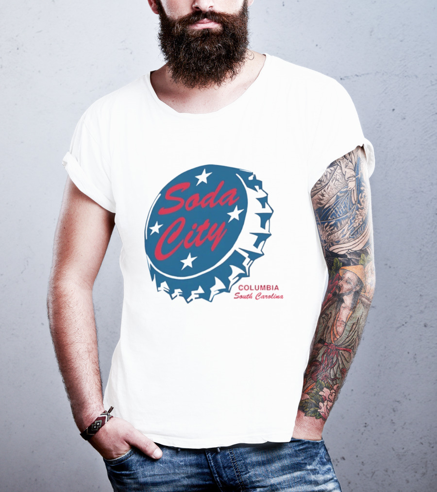 Soda City Columbia South Carolina Bottle Cap Stars T-Shirt