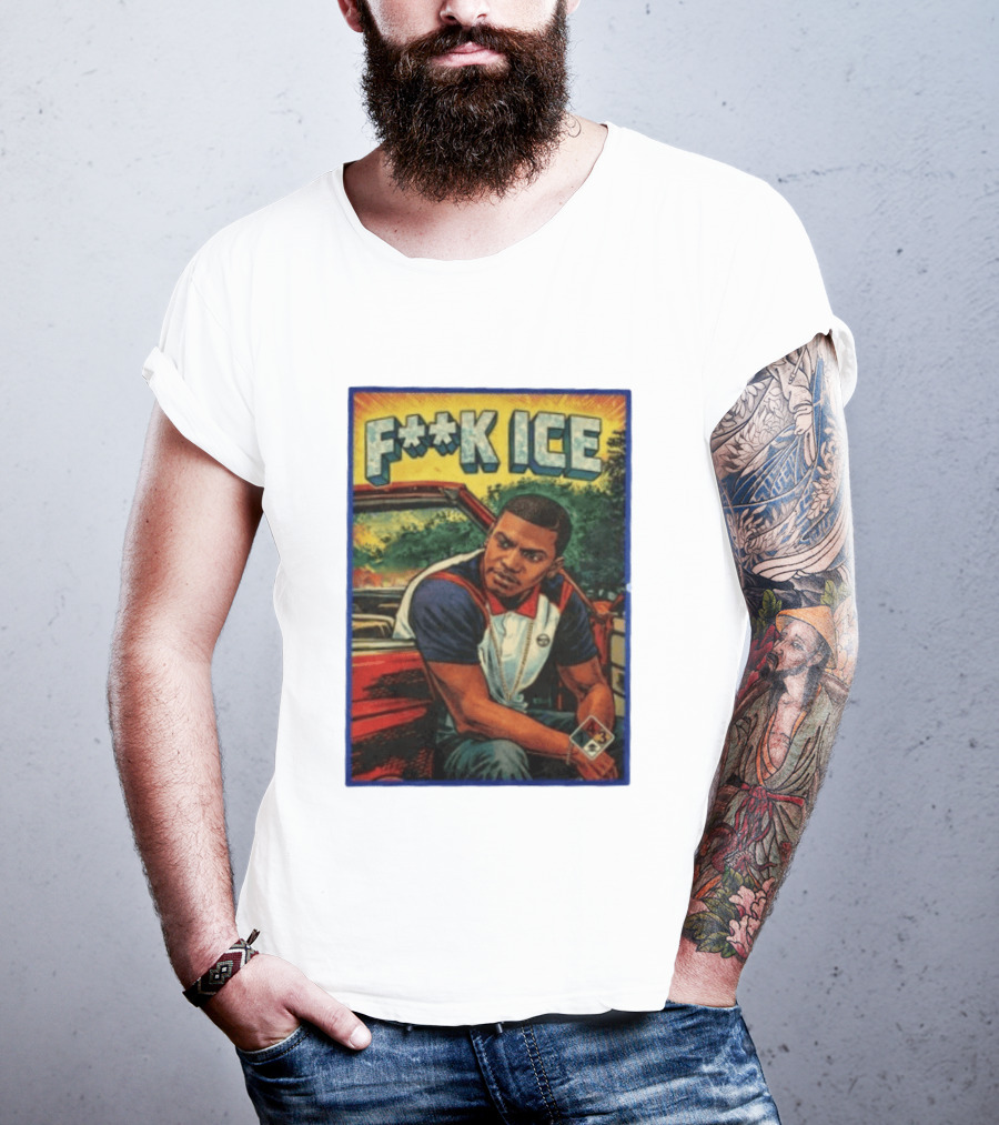 F**K ICE Tyler The Creator Style Graphic With Car And Cards T-Shirt