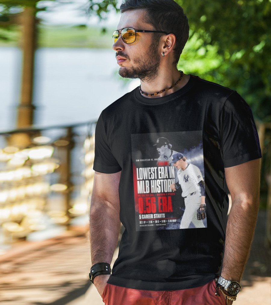 Cam Schlittler Vs Red Sox Lowest ERA MLB History 0.56 ERA Yankees Performance T-Shirt