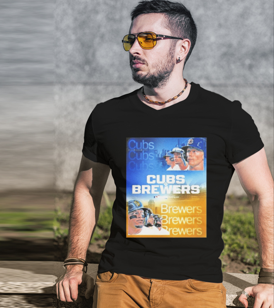 Chicago Cubs Brewers MLB Rivalry Matchup Highlights T-Shirt