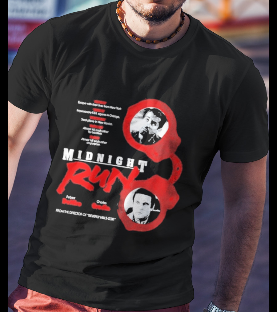 Robert De Niro Charles Grodin Midnight Run Handcuffs Movie T-Shirt